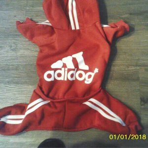 Red and White Adidog Track Suit